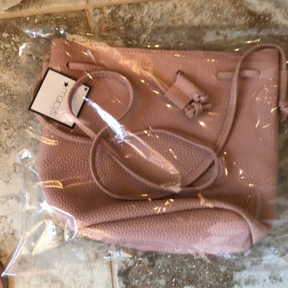 Pale pink drawstring Crossbody